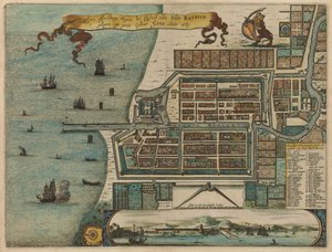 Waere affbeeldinge Wegens het Casteel ende Stadt BATAVIA gelegen opt groot Eylant JAVA Anno 1669 - Arnoldus Montanus